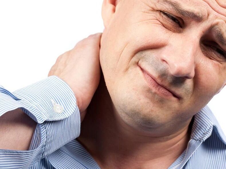 A strong aching pain in the neck signals the third stage of cervical osteochondrosis